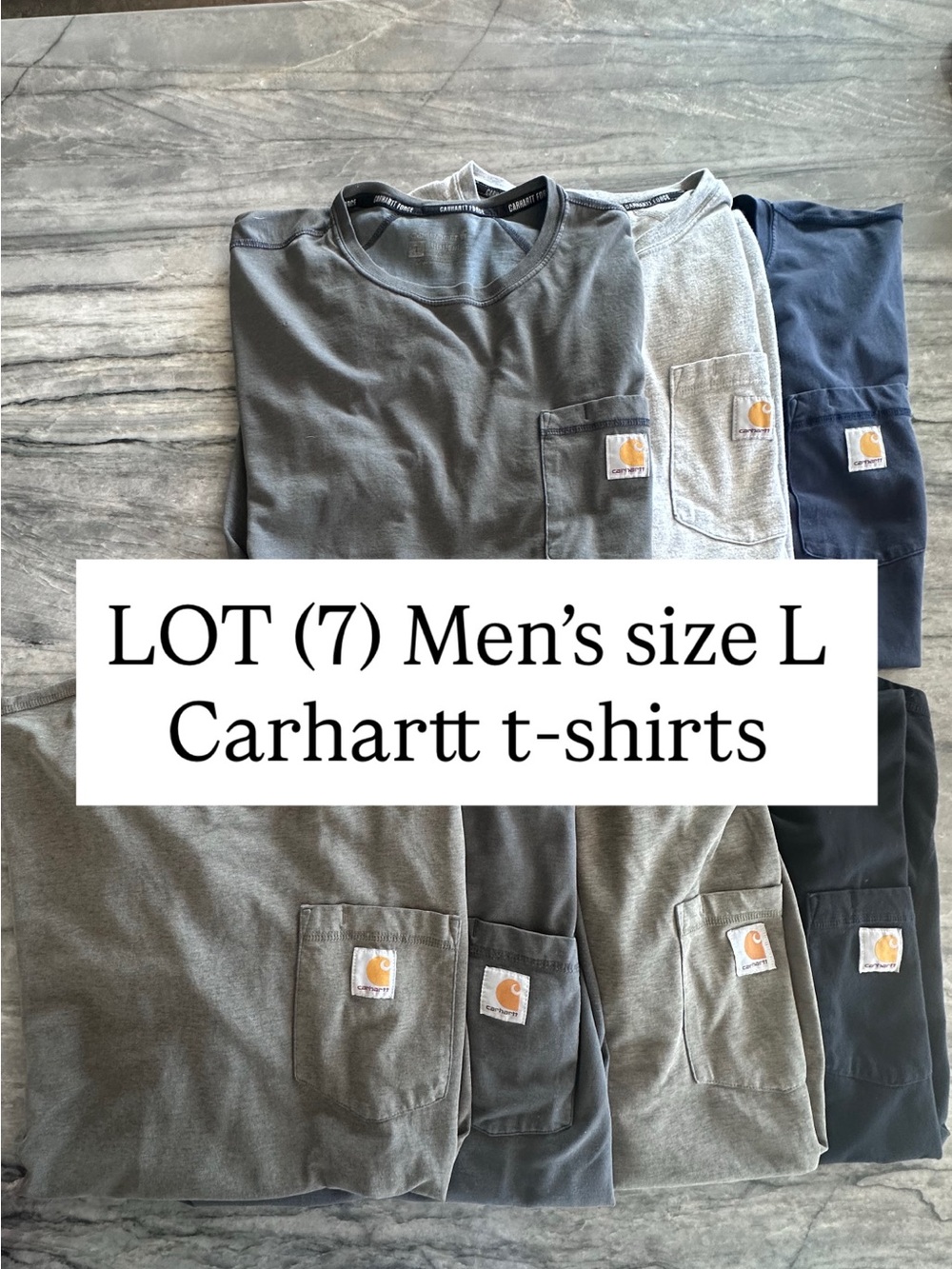 LOT (7) Men's size L Carhartt shirt - relaxed fit